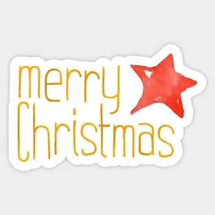 Merry Christmas Star Sticker